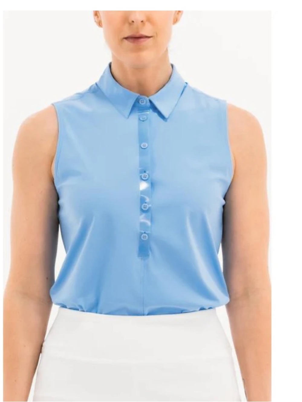 Foray Golf Light Blue Sleeveless Button-Front Polo size M